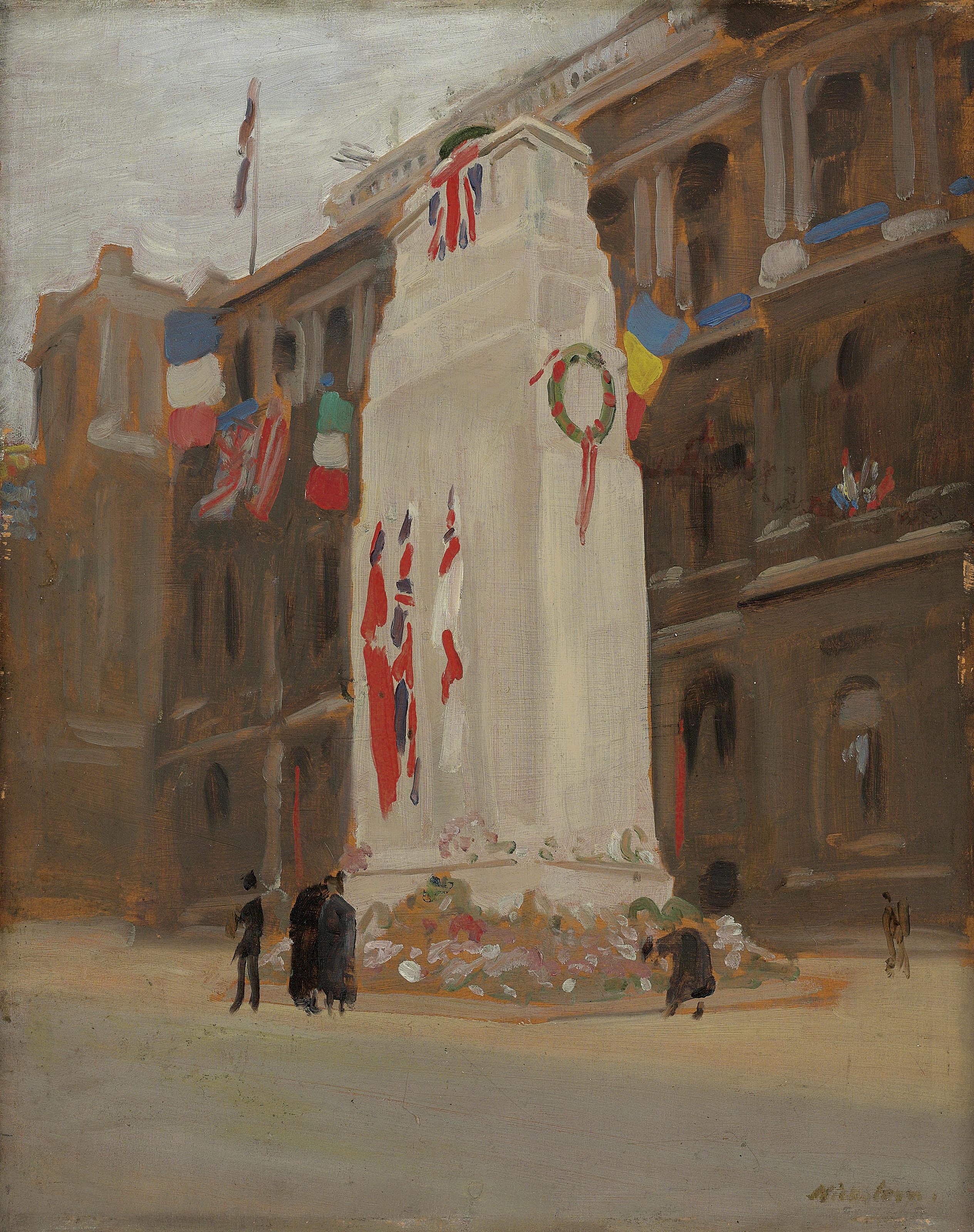 Sir William Nicholson - The Cenotaph, The Morning of the Peace Procession