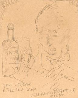 Sir William Orpen N.E.A.C., R.A., H.R.H.A. - Yours with love to the last drop 19.5 x 15.5 cm. (7 7/8 x 6 in.)