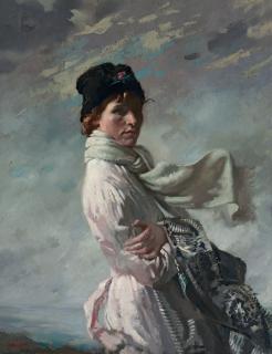 Sir William Orpen, R.A., R.H.A. - \'In Dublin Bay\': Portrait of the Artist\'s Wife