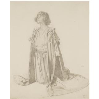 Sir William Orpen R.A., R.H.A. - Kneeling Figure Of A Woman - Study For The Holy Well
