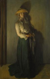 Sir William Orpen R.A., R.H.A. - Portrait of Grace Orpen (Grace by Candlelight)