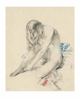 Sir William Orpen, R.A., R.H.A. - Study for Nude Pattern, The Holy Well