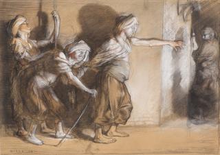 Sir William Orpen R.A., R.H.A. - The Three Blind Men Watched By The Thief (Arabian Nights)