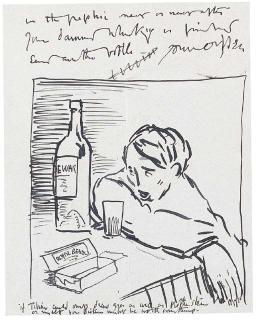 Sir William Orpen, R.H.A., R.A. - Ilustrated letter to Hugh Lane: Your damned whisky is finished