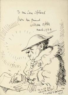 Sir William Orpen, R.H.A., R.A. - Self portrait in military uniform: \'I\'m a bit fed up with this job!/\