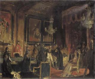 Sir William Orpen, R.H.A., R.A. - The Investiture of King Manoel of Portugal as Knight of the Garter at Windsor Castle