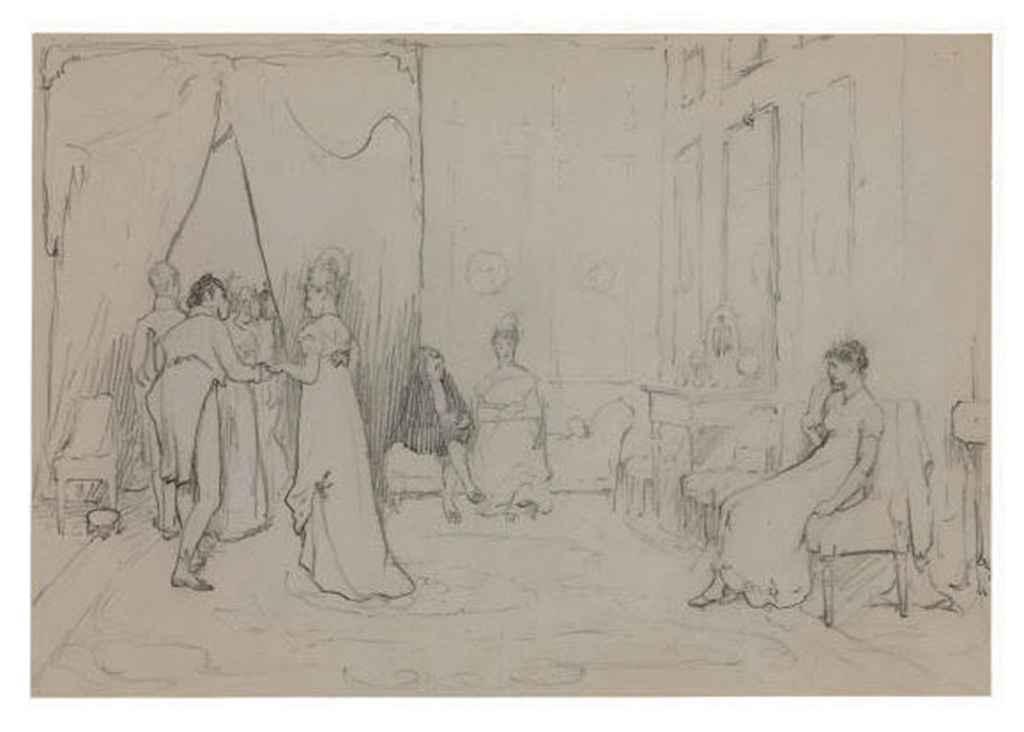 Sir William Quiller Orchardson, R.A., H.R.S.A. - A social waif: study for A social eddy