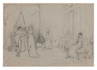 Sir William Quiller Orchardson, R.A., H.R.S.A. - A social waif: study for A social eddy