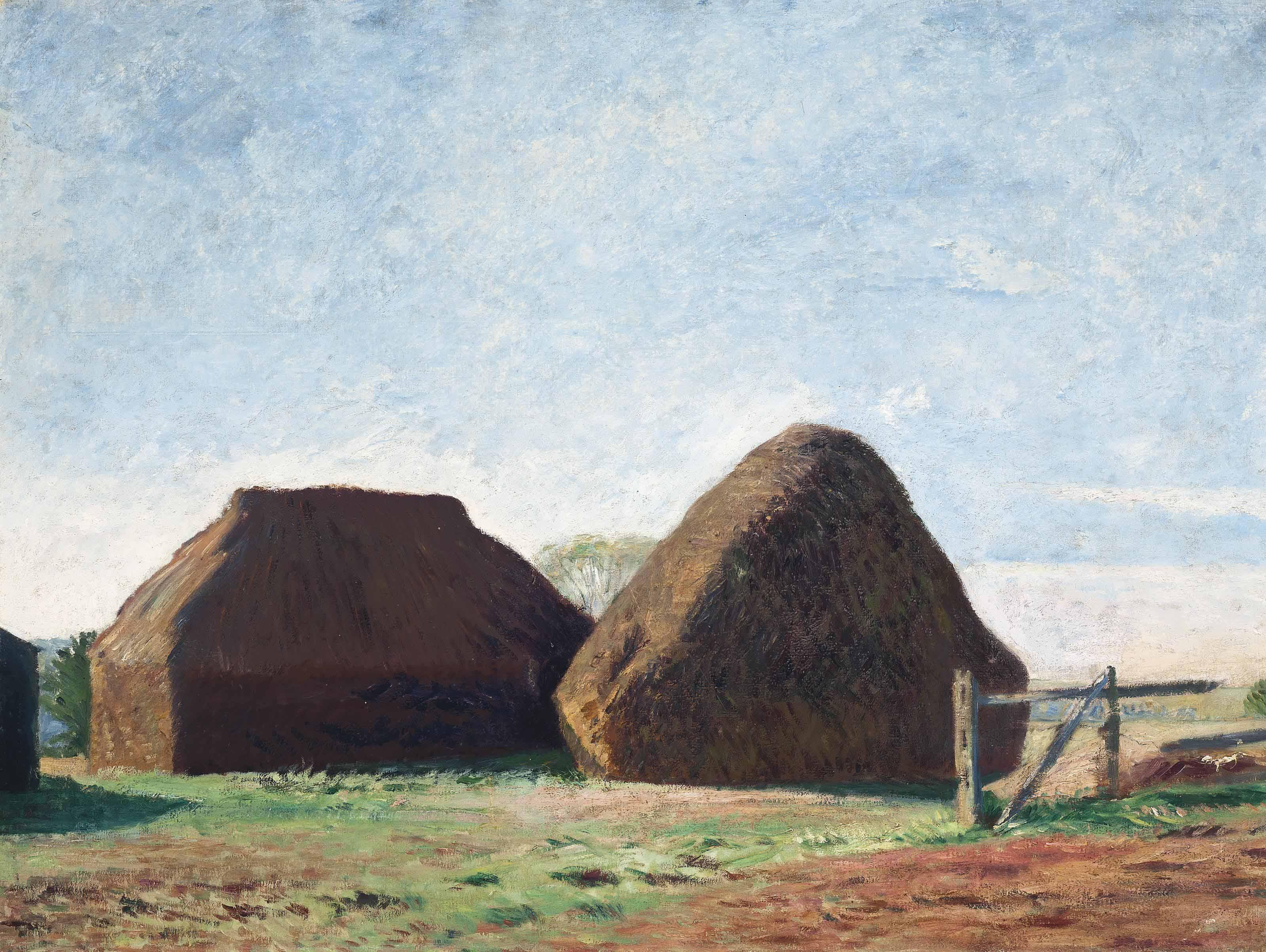Sir William Rothenstein - Haystacks in the sunlight