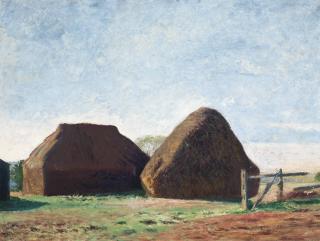 Sir William Rothenstein - Haystacks in the sunlight