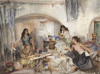 Sir William Russell Flint, R.A., P.R.W.S., R.S.W. - A Question of Colour