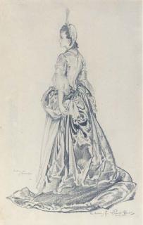 Sir William Russell Flint, R.A., P.R.W.S., R.S.W. - A Study of Audrey Fields, as Amanda