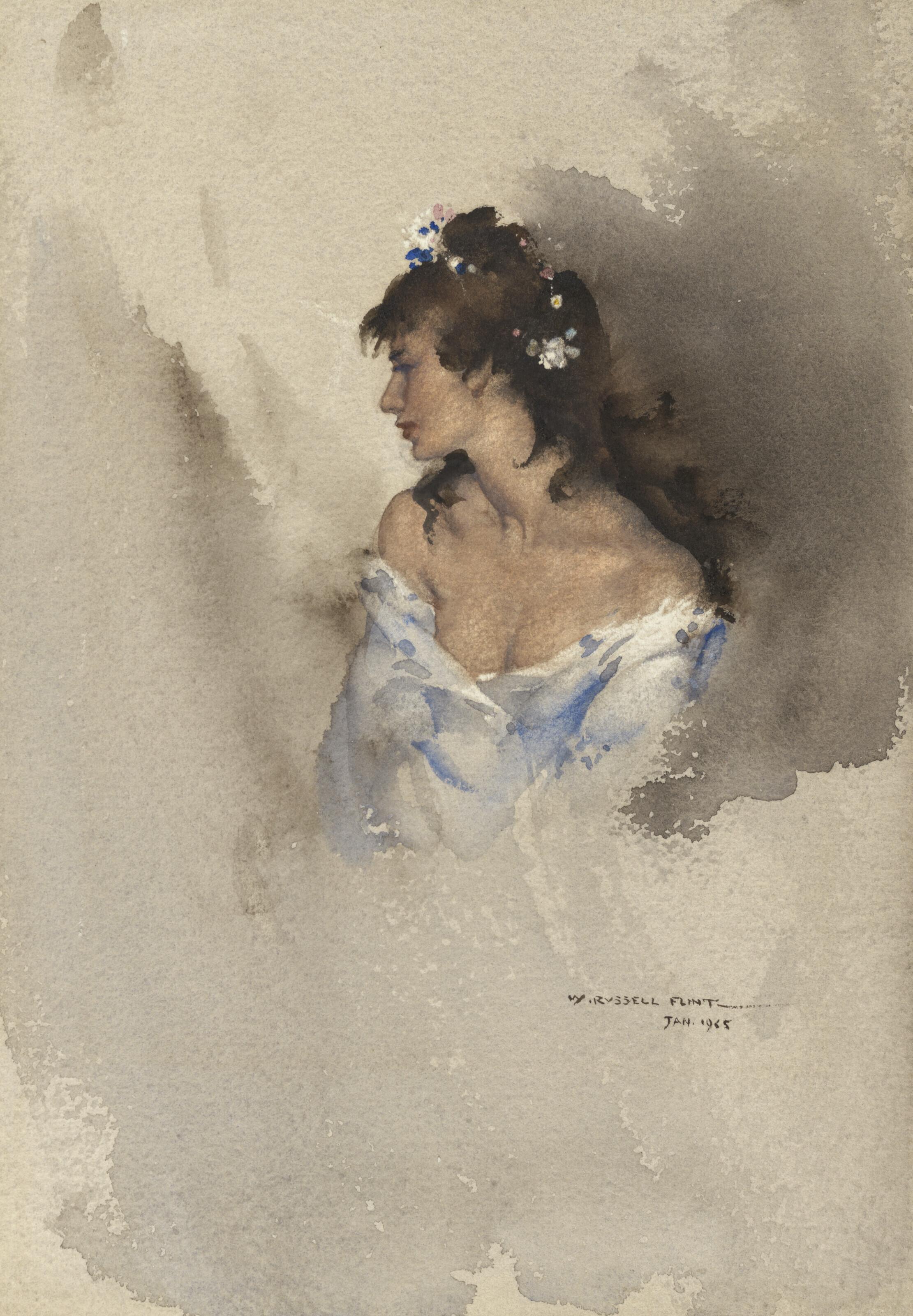 Sir William Russell Flint, R.A., P.R.W.S., R.S.W. - Cecilia