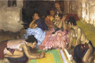 Sir William Russell Flint, R.A., P.R.W.S., R.S.W. - Dice players