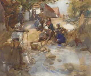 Sir William Russell Flint, R.A., P.R.W.S., R.S.W. - Five Ages of Gossips