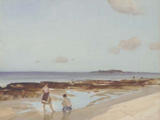 Sir William Russell Flint, R.A., P.R.W.S., R.S.W. - In Sight of the Farnes