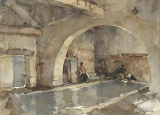 Sir William Russell Flint, R.A., P.R.W.S., R.S.W. - La Belle Poseuse, Nérac