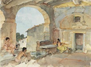 Sir William Russell Flint, R.A., P.R.W.S., R.S.W. - La Source