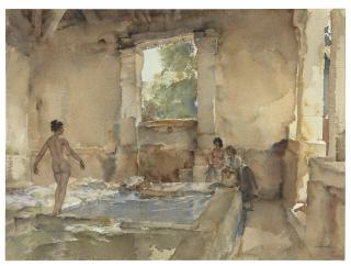 Sir William Russell Flint, R.A., P.R.W.S., R.S.W. - Lavoir, La Bastide