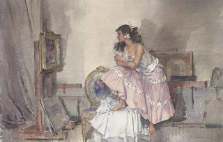 Sir William Russell Flint, R.A., P.R.W.S., R.S.W. - Model And Critic