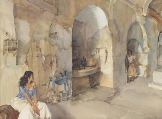 Sir William Russell Flint, R.A., P.R.W.S., R.S.W. - New Sickles At Languedoc, Southern France