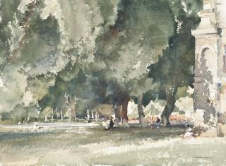 Sir William Russell Flint, R.A., P.R.W.S., R.S.W., - Pavillion In The Park At Richelieu