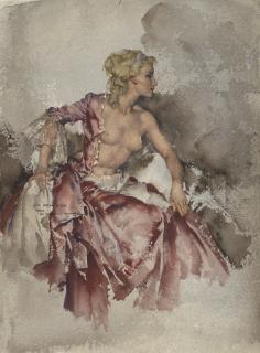 Sir William Russell Flint, R.A., P.R.W.S., R.S.W. - Ray as Madame du Barry