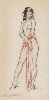 Sir William Russell Flint, R.A., P.R.W.S., R.S.W. - Standing nude