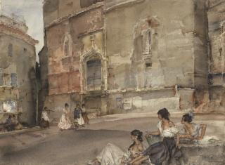 Sir William Russell Flint, R.A., P.R.W.S., R.S.W. - Tension, Lucenay-Les-Trois-Tours
