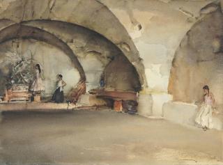 Sir William Russell Flint, R.A., P.R.W.S., R.S.W. - The Dubious Bernini