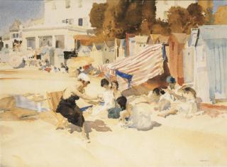 Sir William Russell Flint, R.A., P.R.W.S., R.S.W. - The iced drink