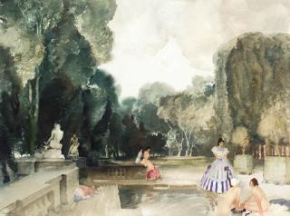 Sir William Russell Flint, R.A., P.R.W.S., R.S.W. - The Secret Garden