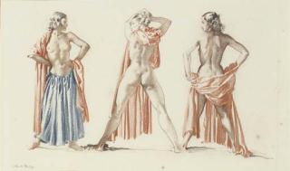 Sir William Russell Flint, R.A., P.R.W.S., R.S.W. - Three Poses of Eloise