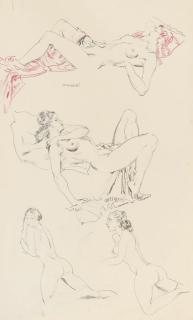 Sir William Russell Flint, R.A., P.R.W.S., R.W.S. - A group of unframed drawings of female nudes, dancers and portrait studies (one illustrated)