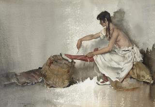Sir William Russell Flint, R.A., P.R.W.S., R.W.S. - Janelle