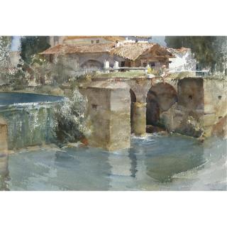 Sir William Russell Flint, R.A., P.R.W.S. - An Ancient Mill In Gascony