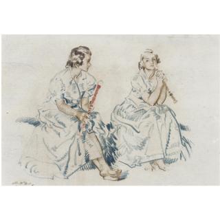 Sir William Russell Flint, R.A., P.R.W.S. - British The Recorder Players