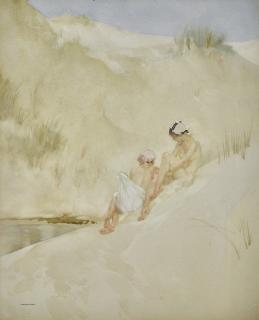 Sir William Russell Flint, R.A., P.R.W.S. - In A Shady Hollow