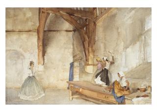 Sir William Russell Flint, R.A., P.R.W.S. - Kitchen Mutiny, a caprice
