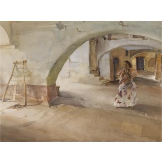 Sir William Russell Flint, R.A., P.R.W.S. - La Belle Gitane