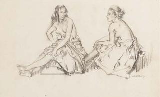 Sir William Russell Flint, R.A., P.R.W.S. - Miriam and Abigail