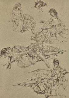 Sir William Russell Flint, R.A., P.R.W.S. - Studies Of Cecilia