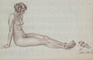 Sir William Russell Flint, R.A., P.R.W.S. - The loose sandal