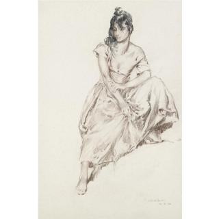 Sir William Russell Flint, R.A., P.R.W.S. - The Pose