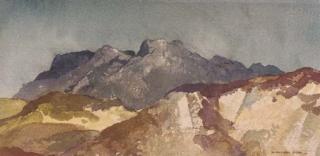 Sir William Russell Flint, R.A., R.W.S. - Storm over Morven