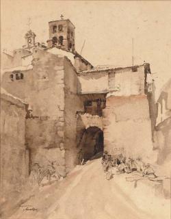 Sir William Russell Flint, R.A. - Archway by the Church