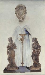 Sir William Russell Flint, R.A. - Preliminary title-page Design for \'Breakfast in Périgord\'