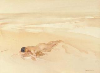 Sir William Russell Flint, R.A. - Study of an Idler