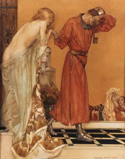 Sir William Russell Flint, R.A. - \'Then the people brought her clothes\'