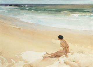 Sir William Russell Flint, R.S.W., P.R.W.S., R.A. - Julia amid the Sands
